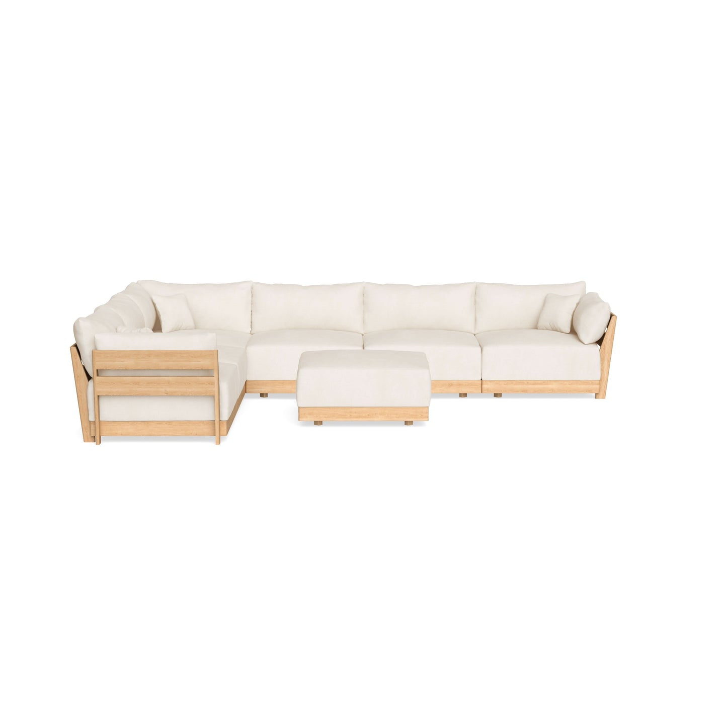 Slipcover Only - Modular Bondi 6-Seater Corner Sectional + Ottoman in Powder