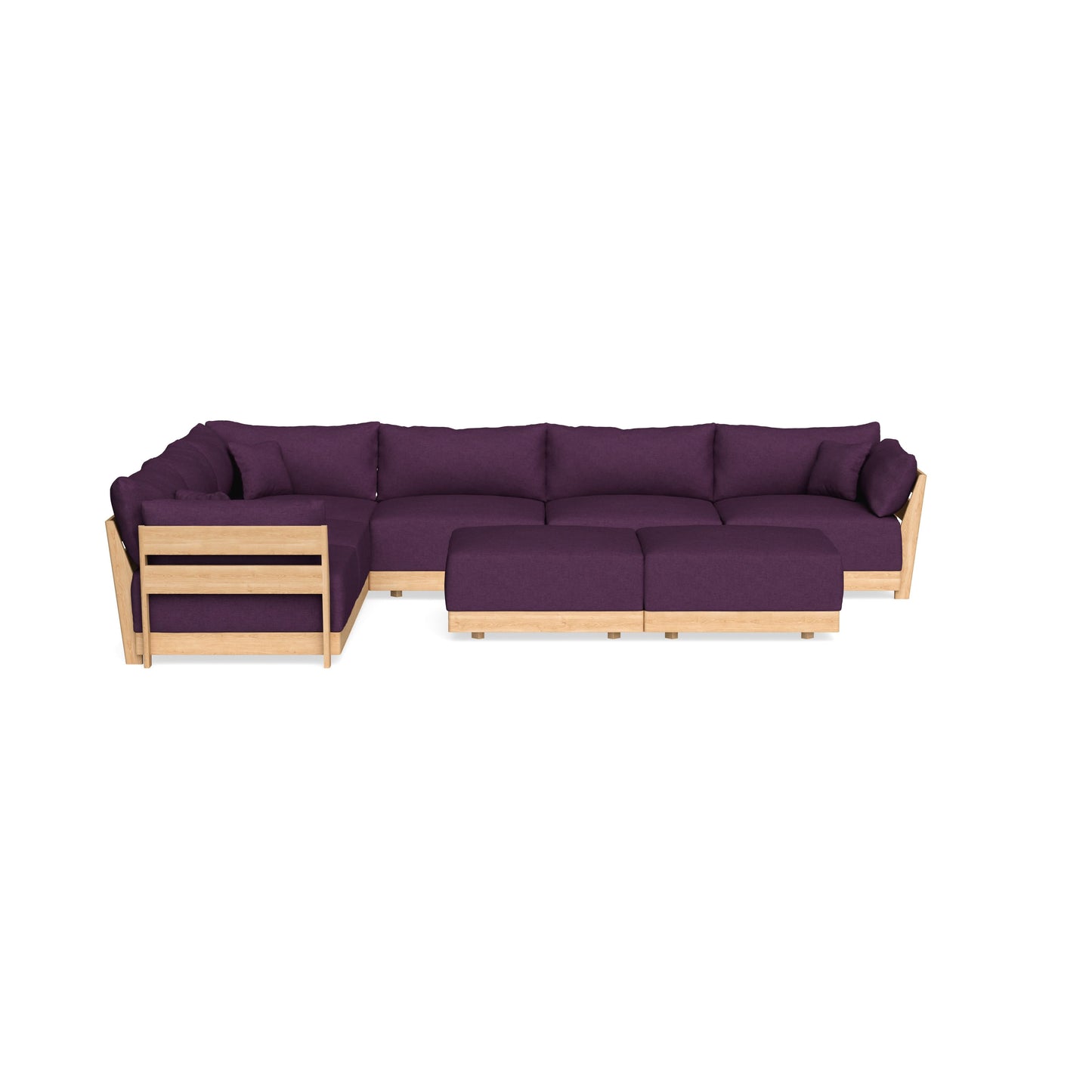 Slipcover Only - Modular Bondi 6-Seater Corner Sectional + Bench Ottoman in Aubergine