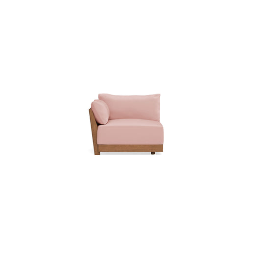 Modular Bondi Espresso End Chair in Powder Pink | Memory Foam Blend