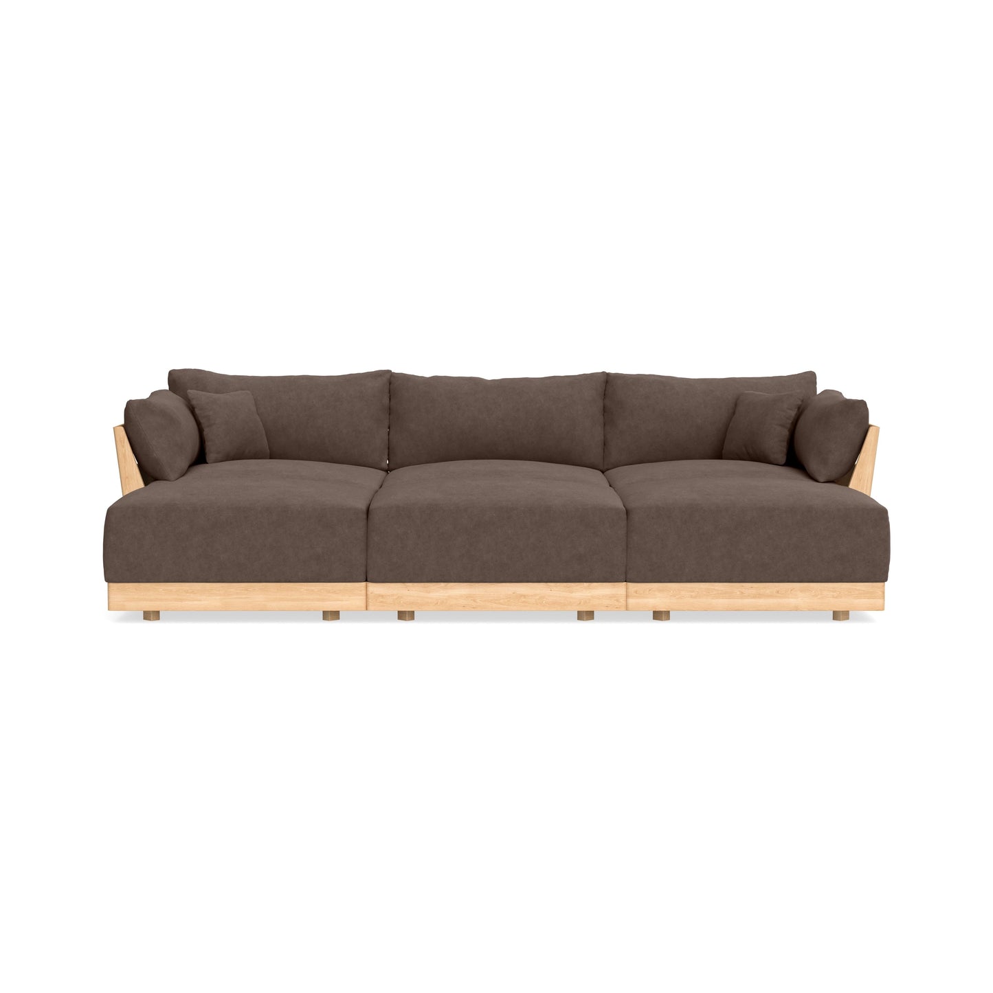 Modular Bondi Latte 3-Seater Daybed Sofa Sectional in Chocolate | Classic Blend
