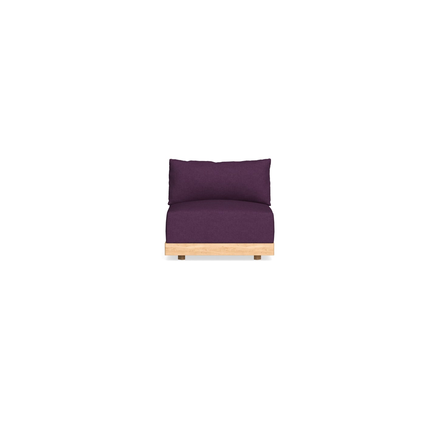 Modular Bondi Latte Armless Chair in Aubergine | Memory Foam Blend