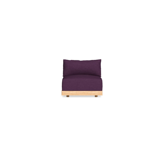 Modular Bondi Latte Armless Chair in Aubergine | Memory Foam Blend