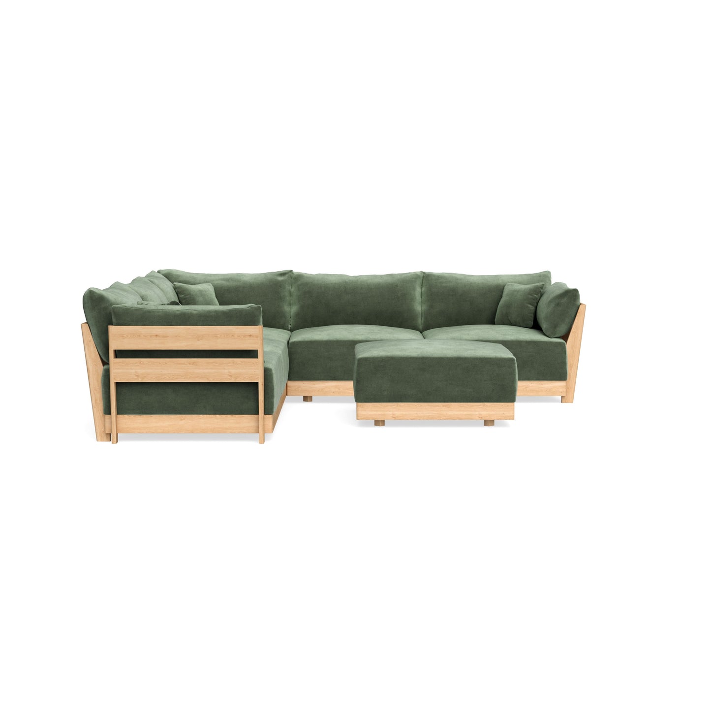 Slipcover Only - Modular Bondi 5-Seater Corner Sectional + Ottoman in Rosemary
