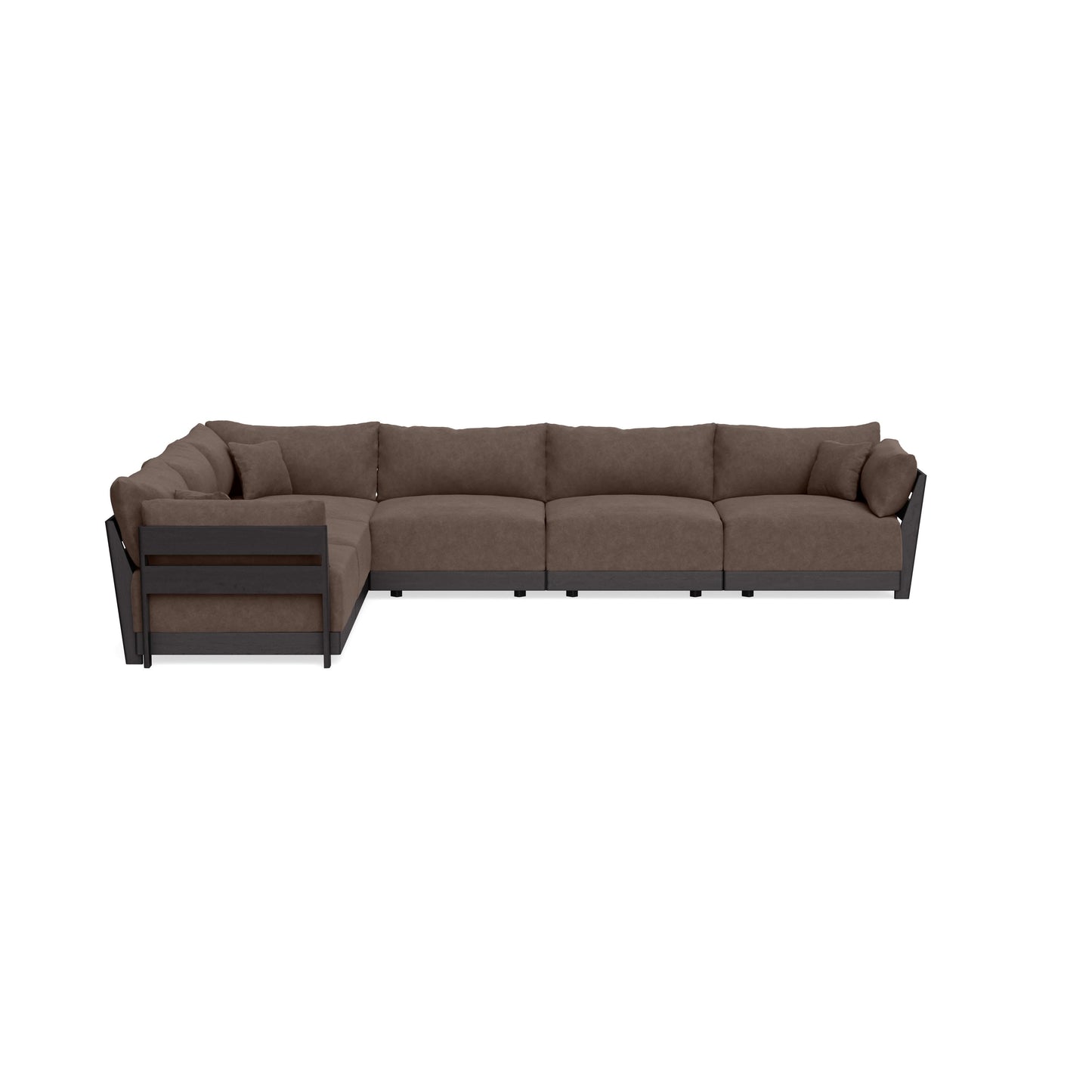 Modular Bondi Black 6-Seater Corner Sectional in Chocolate | Memory Foam Blend