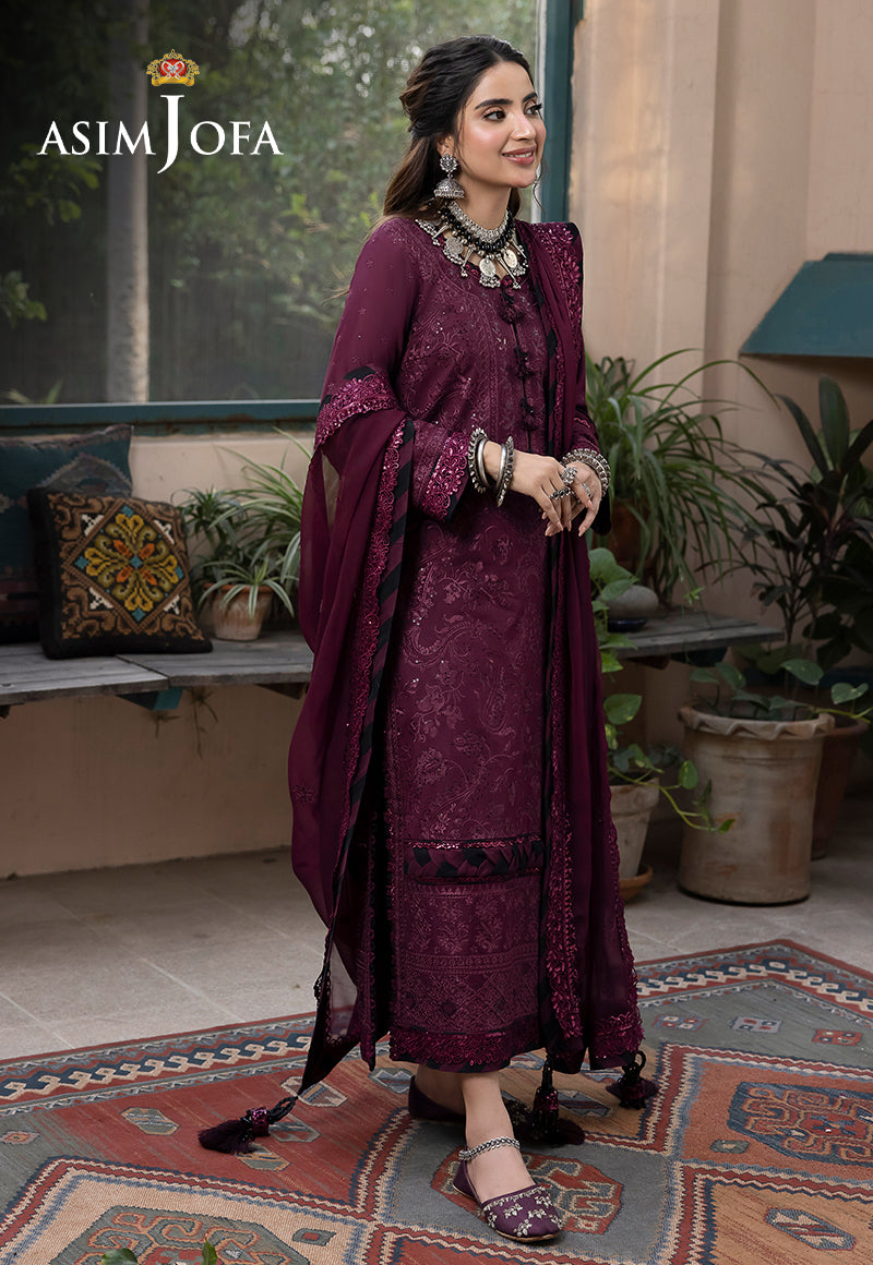 AJSWP-05 EMBROIDERED LAWN SILK 3 PCS STITCHED