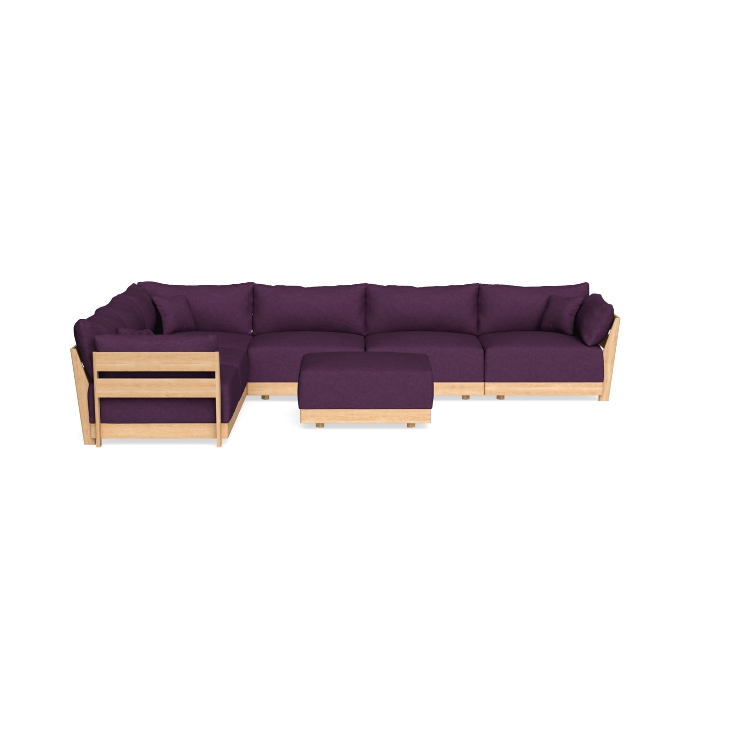 Slipcover Only - Modular Bondi 6-Seater Corner Sectional + Ottoman in Aubergine
