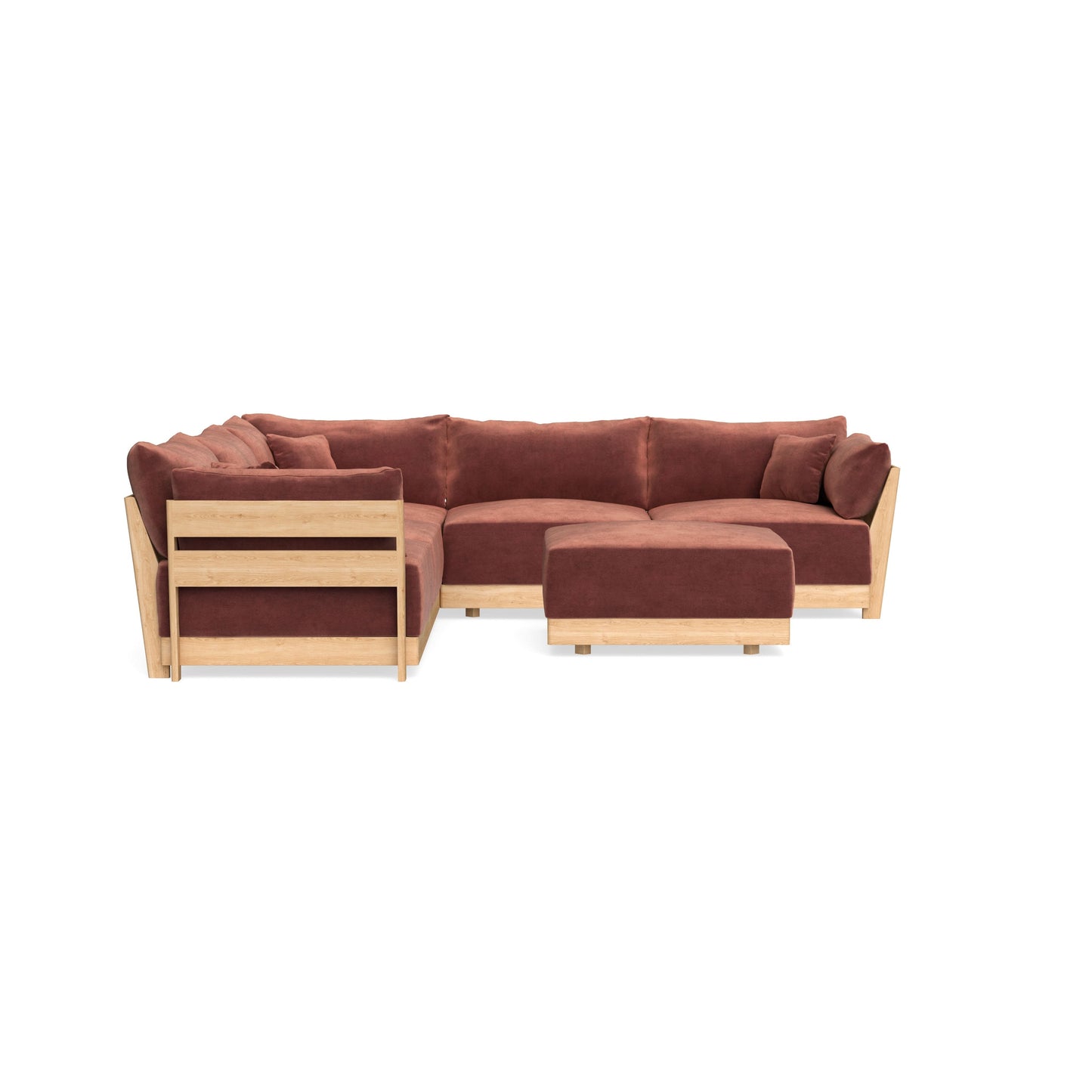 Slipcover Only - Modular Bondi 5-Seater Corner Sectional + Ottoman in Spice