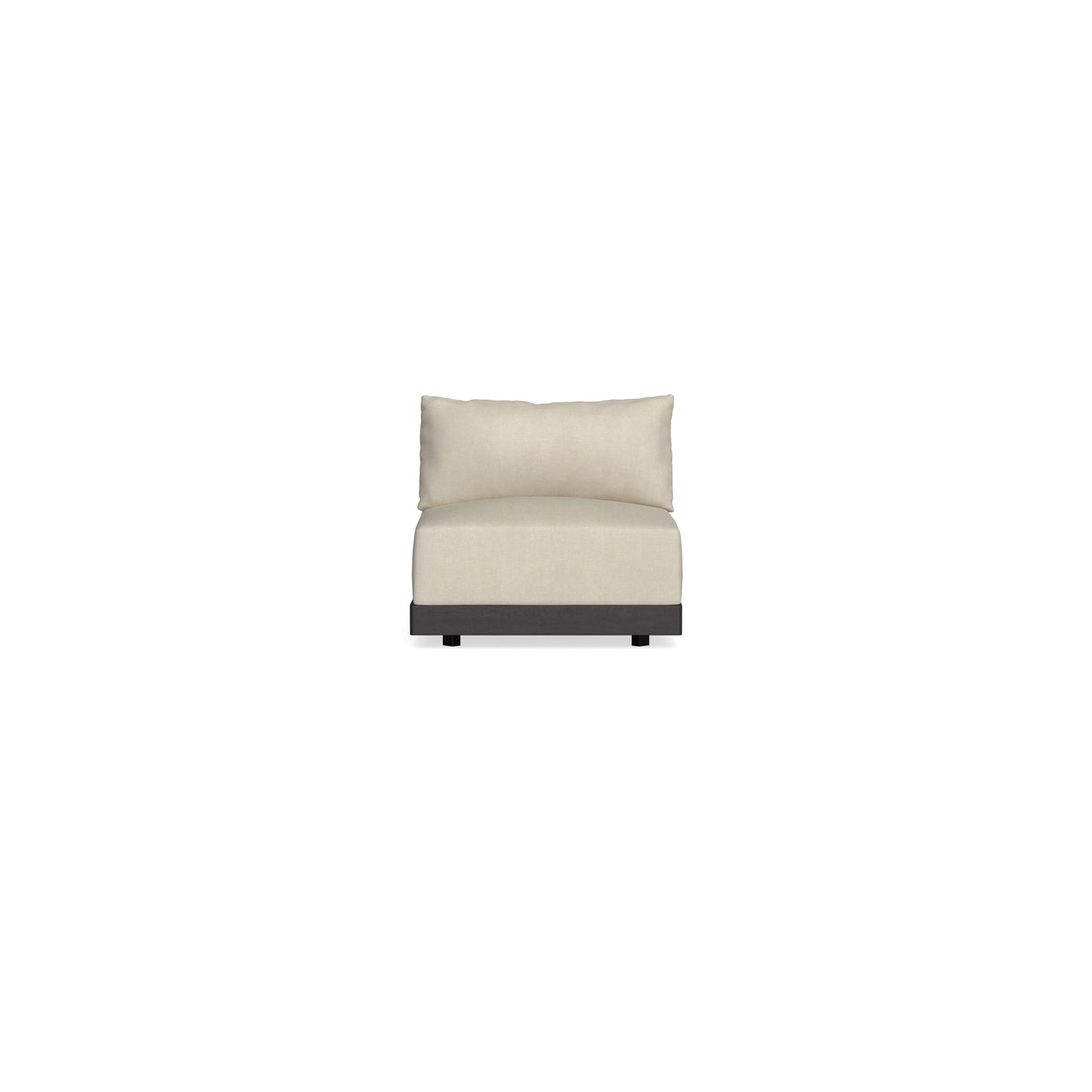 Modular Bondi Black Armless Chair in Almond | Memory Foam Blend