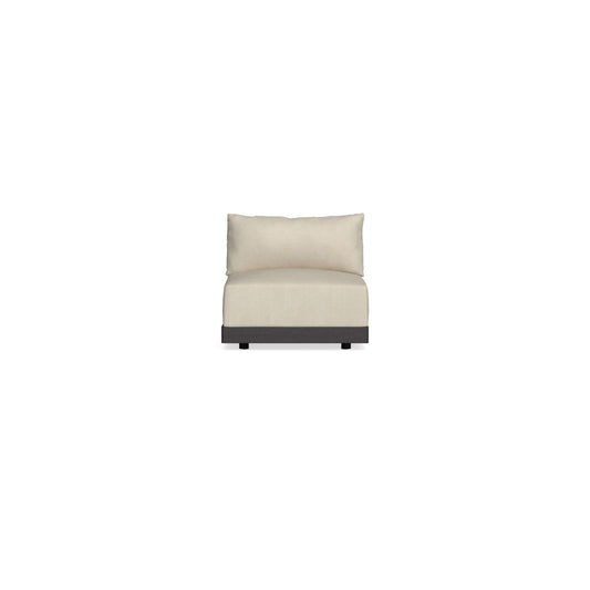 Modular Bondi Black Armless Chair in Almond | Memory Foam Blend