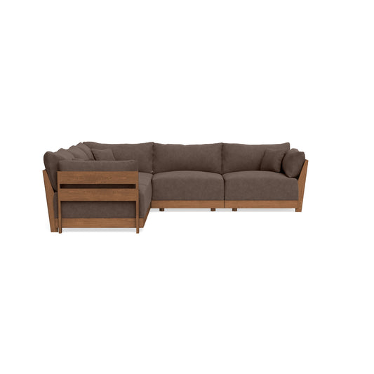 Modular Bondi Espresso 5-Seater Corner Sectional in Chocolate | Memory Foam Blend