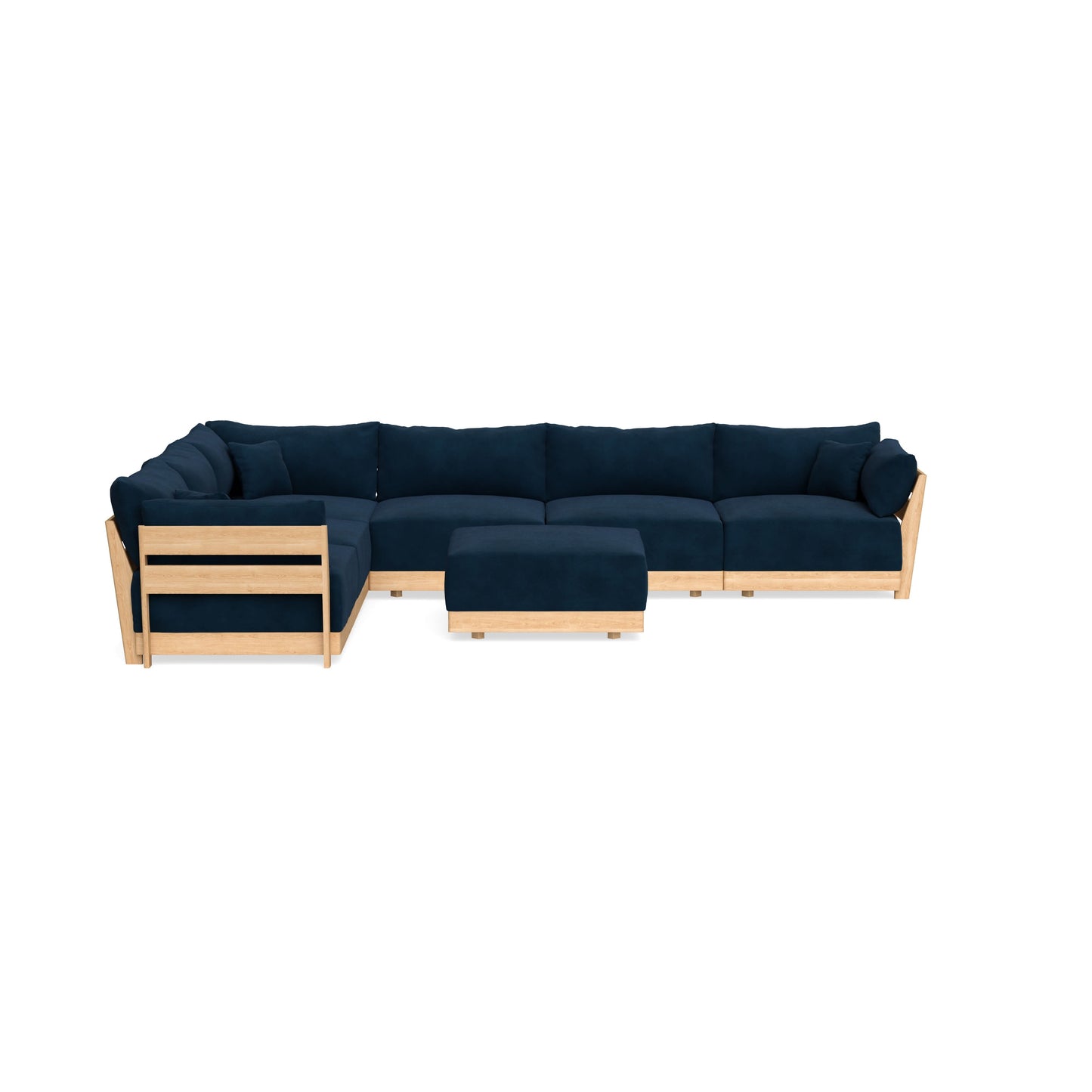 Slipcover Only - Modular Bondi 6-Seater Corner Sectional + Ottoman in Royal Blue