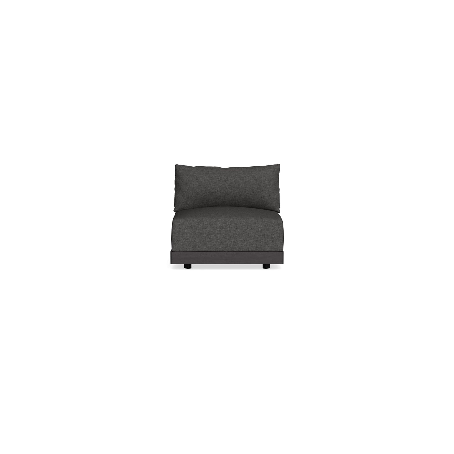 Modular Bondi Black Armless Chair in Graphite | Memory Foam Blend