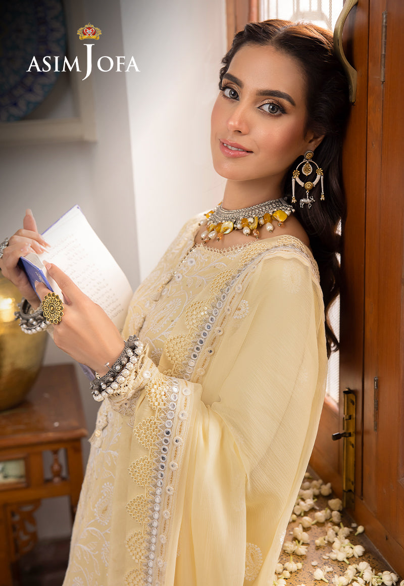 AJSW-09 EMBROIDERED LAWN SILK 3 PCS