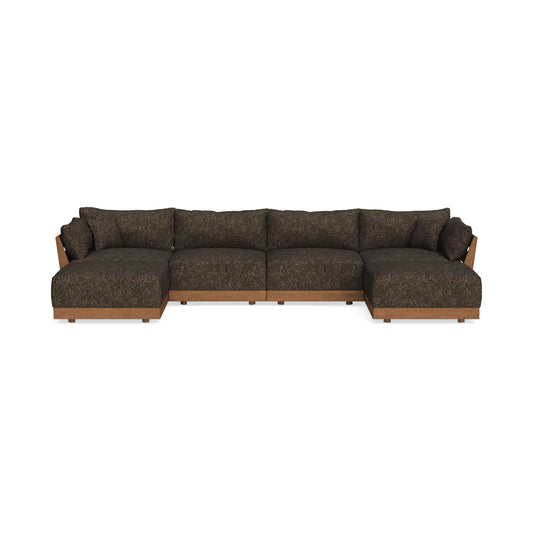 Modular Bondi Espresso 4-Seater U-Sectional in Phantom | Memory Foam Blend