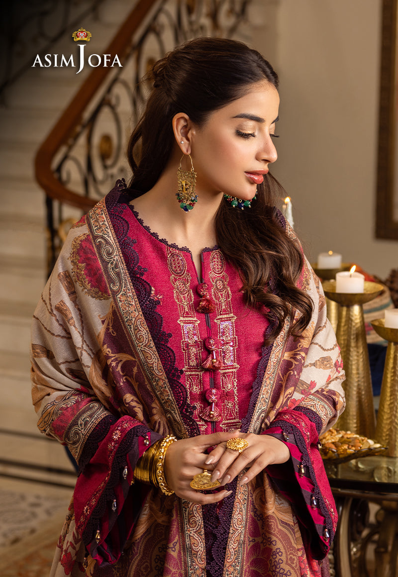 AJIWP-04 EMBROIDERED KARANDI 3 PCS STITCHED