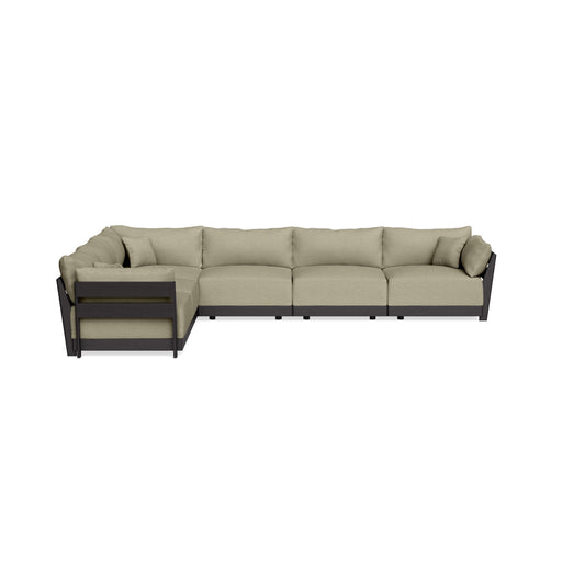 Modular Bondi Black 6-Seater Corner Sectional in Cappuccino | Memory Foam Blend