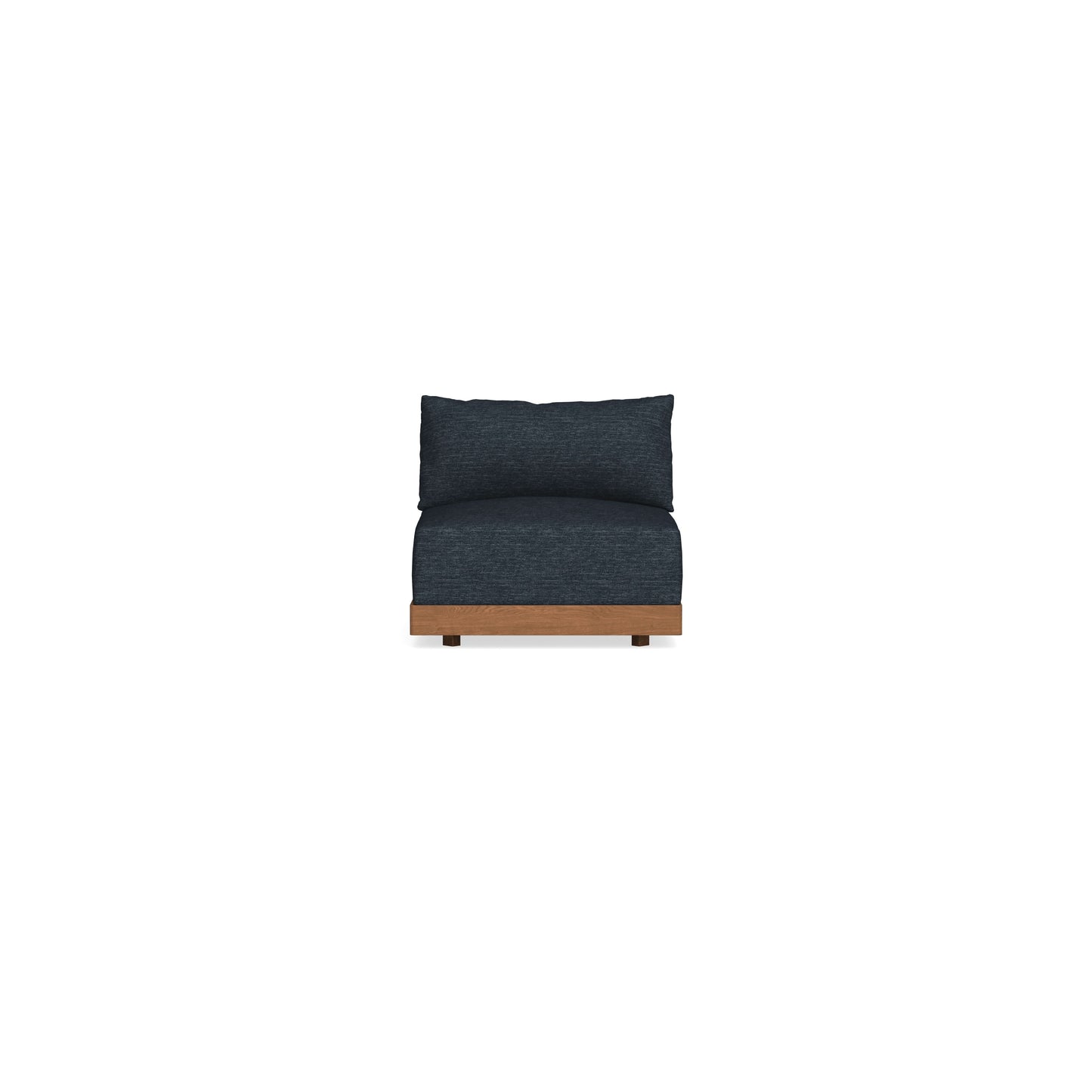 Modular Bondi Espresso Armless Chair in Baltic Blue | Memory Foam Blend