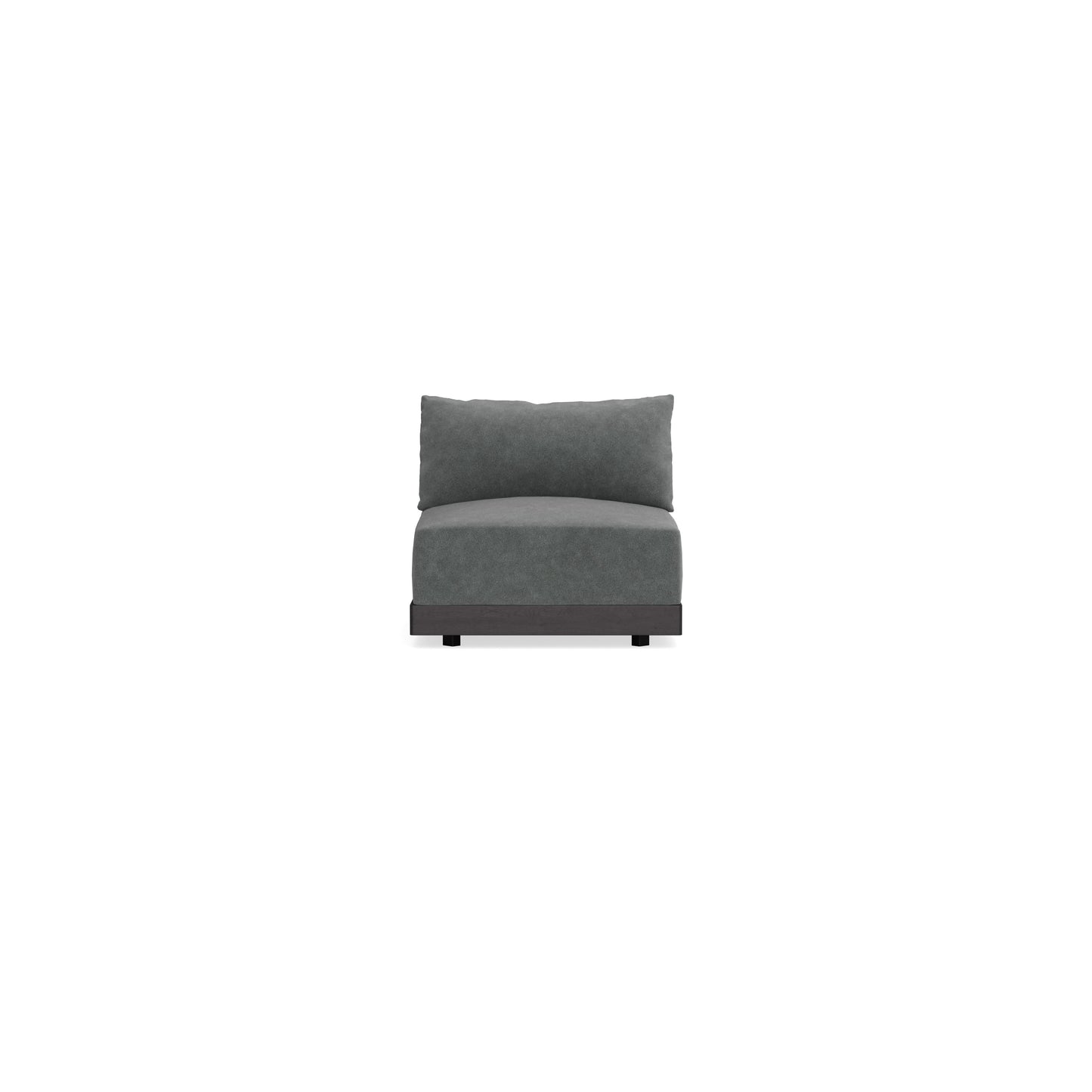 Modular Bondi Black Armless Chair in Chimney Gray | Memory Foam Blend