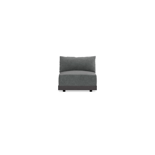 Modular Bondi Black Armless Chair in Chimney Gray | Memory Foam Blend