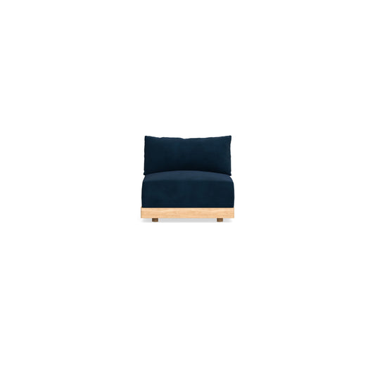 Modular Bondi Latte Armless Chair in Royal Blue | Memory Foam Blend