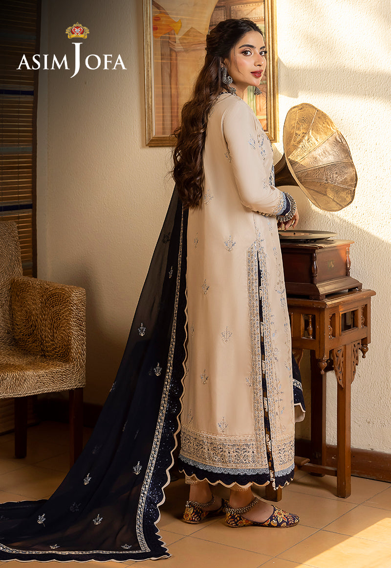 AJSWP-17 EMBROIDERED LAWN SILK 3 PCS STITCHED