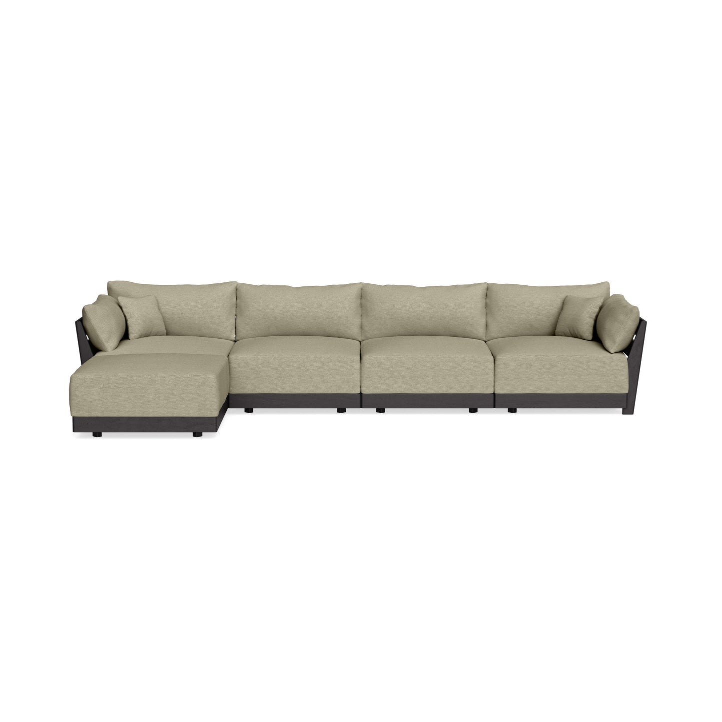 Modular Bondi Black 4-Seater Sectional in Cappuccino | Classic Blend