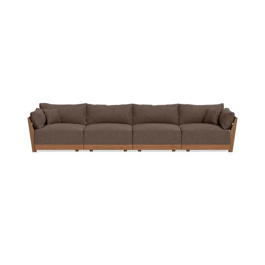 Modular Bondi Espresso 4-Seater Sofa in Chocolate | Memory Foam Blend