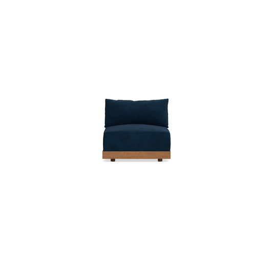 Modular Bondi Espresso Armless Chair in Royal Blue | Memory Foam Blend