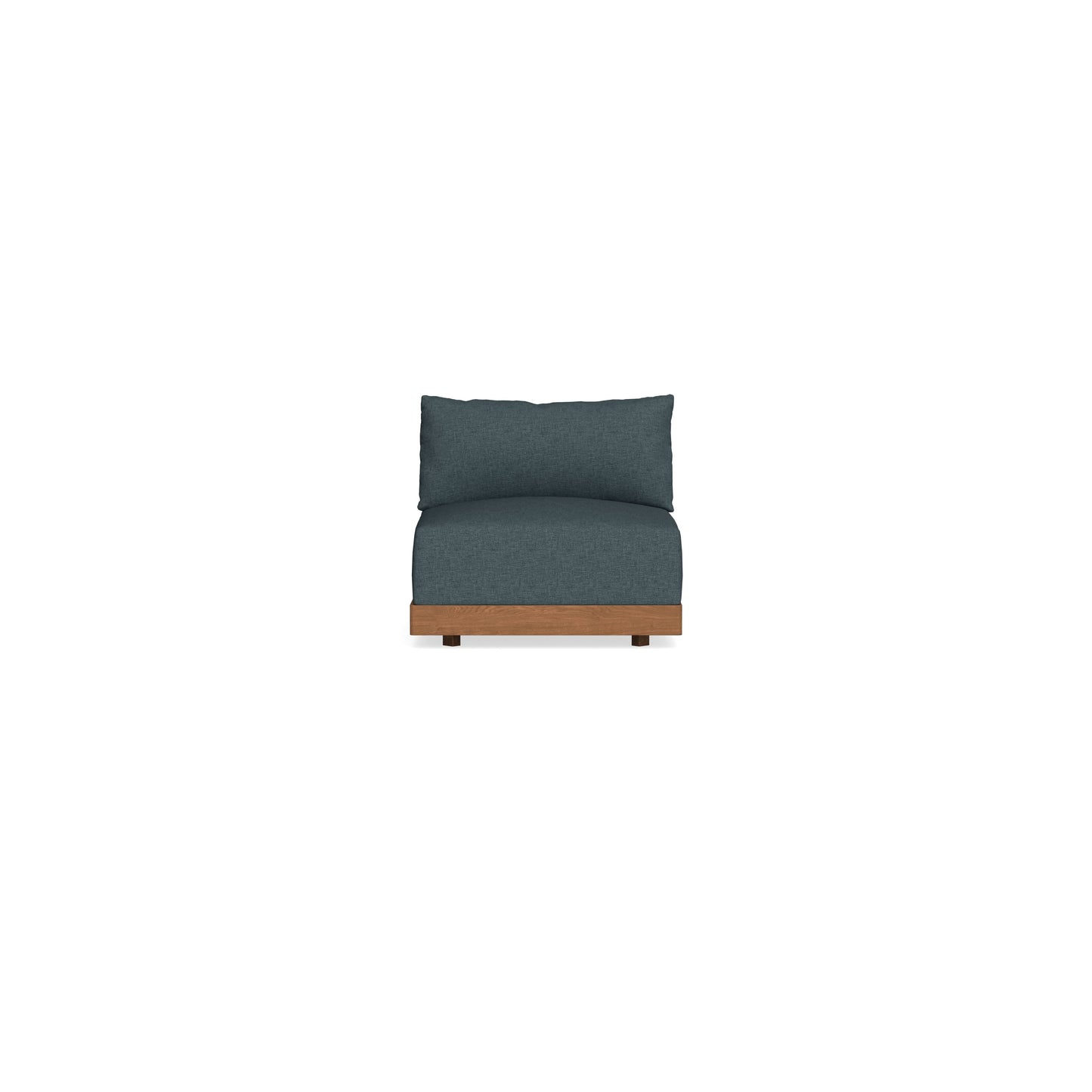 Modular Bondi Espresso Armless Chair in Ocean Gray | Memory Foam Blend