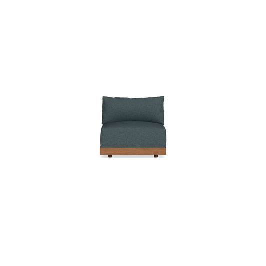 Modular Bondi Espresso Armless Chair in Ocean Gray | Memory Foam Blend