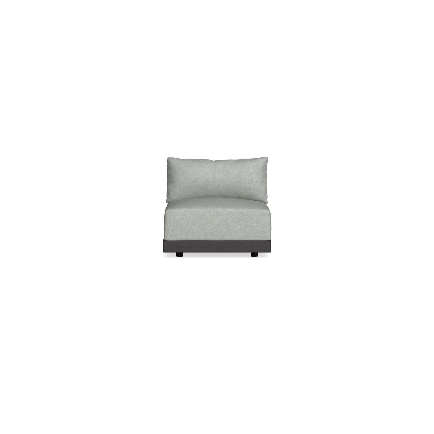 Modular Bondi Black Armless Chair in Spa | Memory Foam Blend