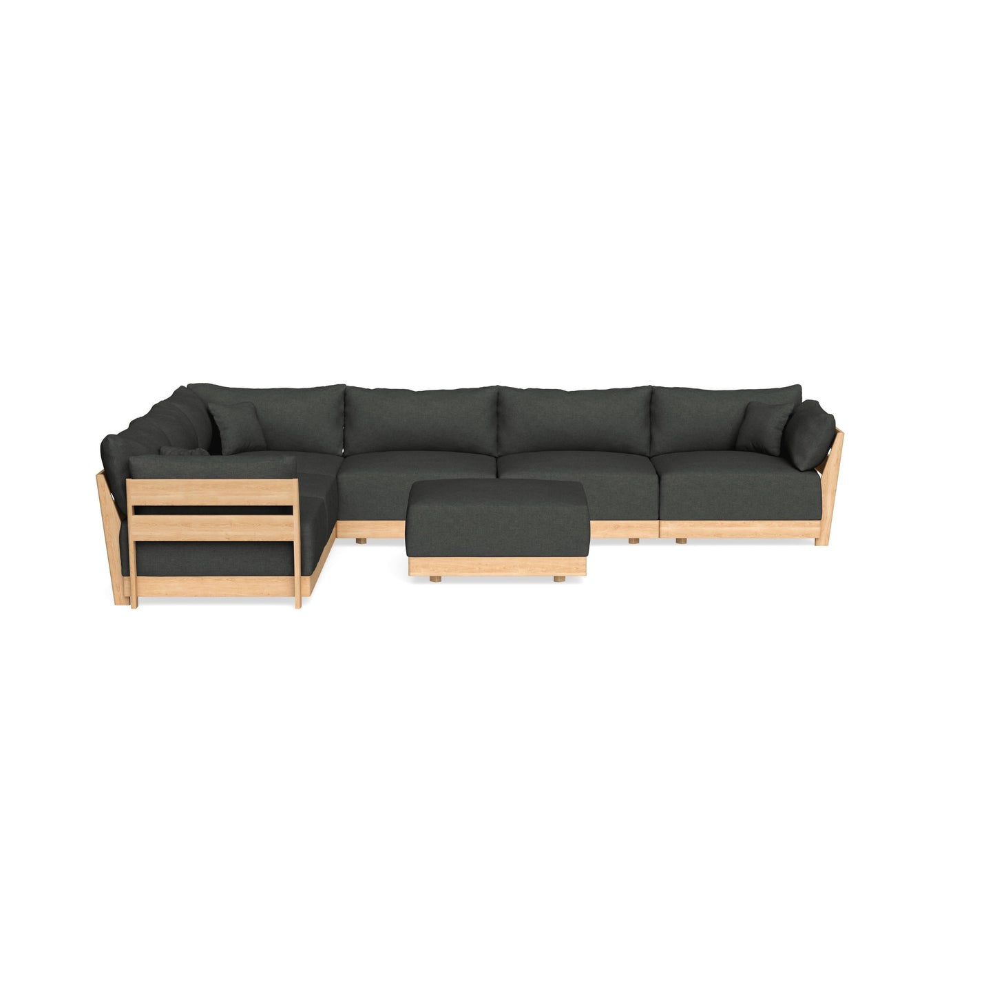 Slipcover Only - Modular Bondi 6-Seater Corner Sectional + Ottoman in Raven Gray