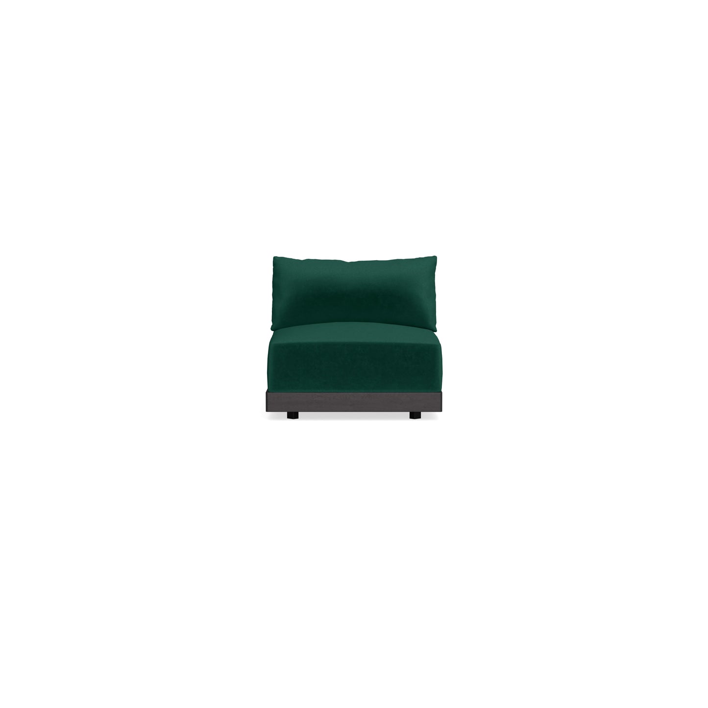 Modular Bondi Black Armless Chair in Evergreen | Memory Foam Blend