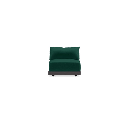 Modular Bondi Black Armless Chair in Evergreen | Memory Foam Blend