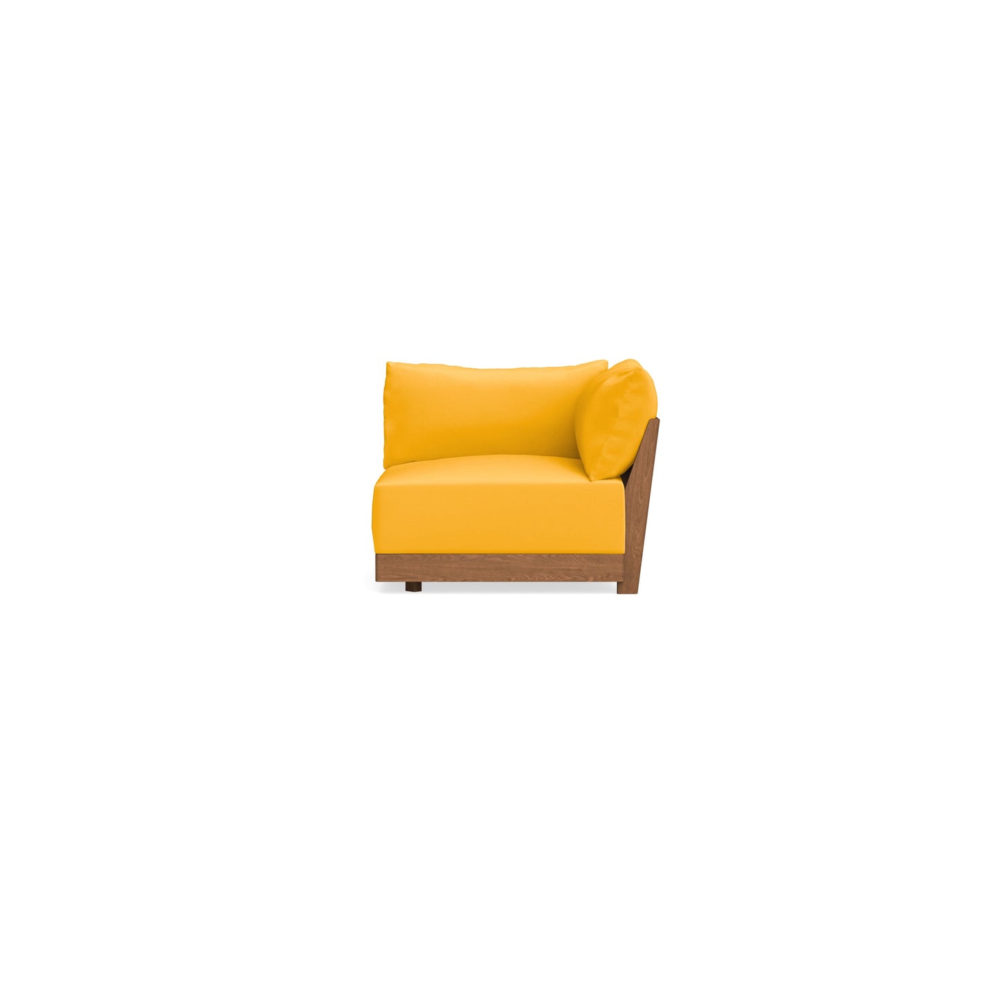 Modular Bondi Espresso Corner Chair in Marigold | Memory Foam Blend