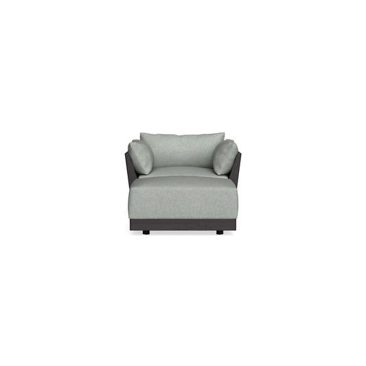 Modular Bondi Black Armchair + Ottoman in Spa | Classic Blend