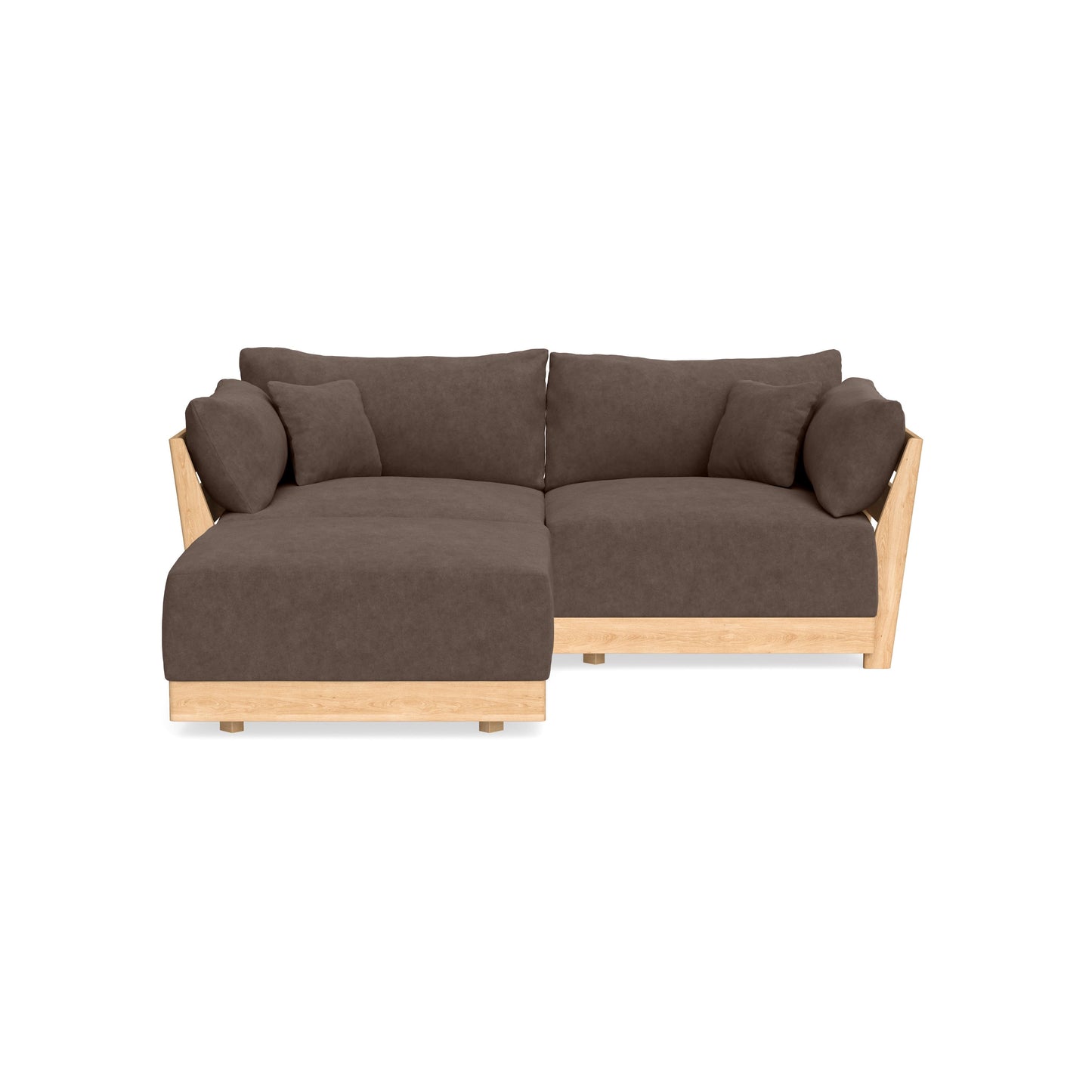Modular Bondi Latte 2-Seater Sectional in Chocolate | Memory Foam Blend