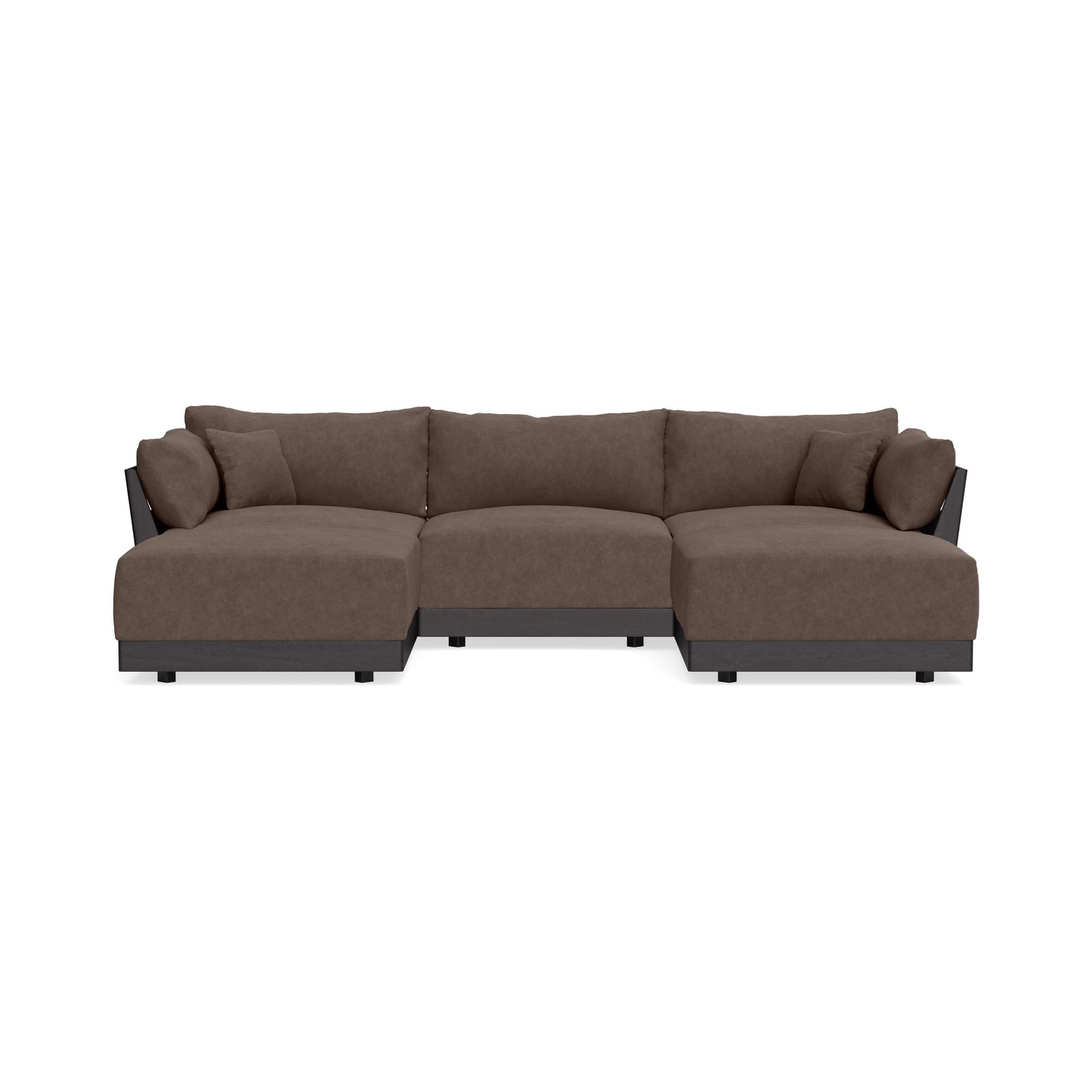 Modular Bondi Black 3-Seater U-Sectional in Chocolate | Memory Foam Blend