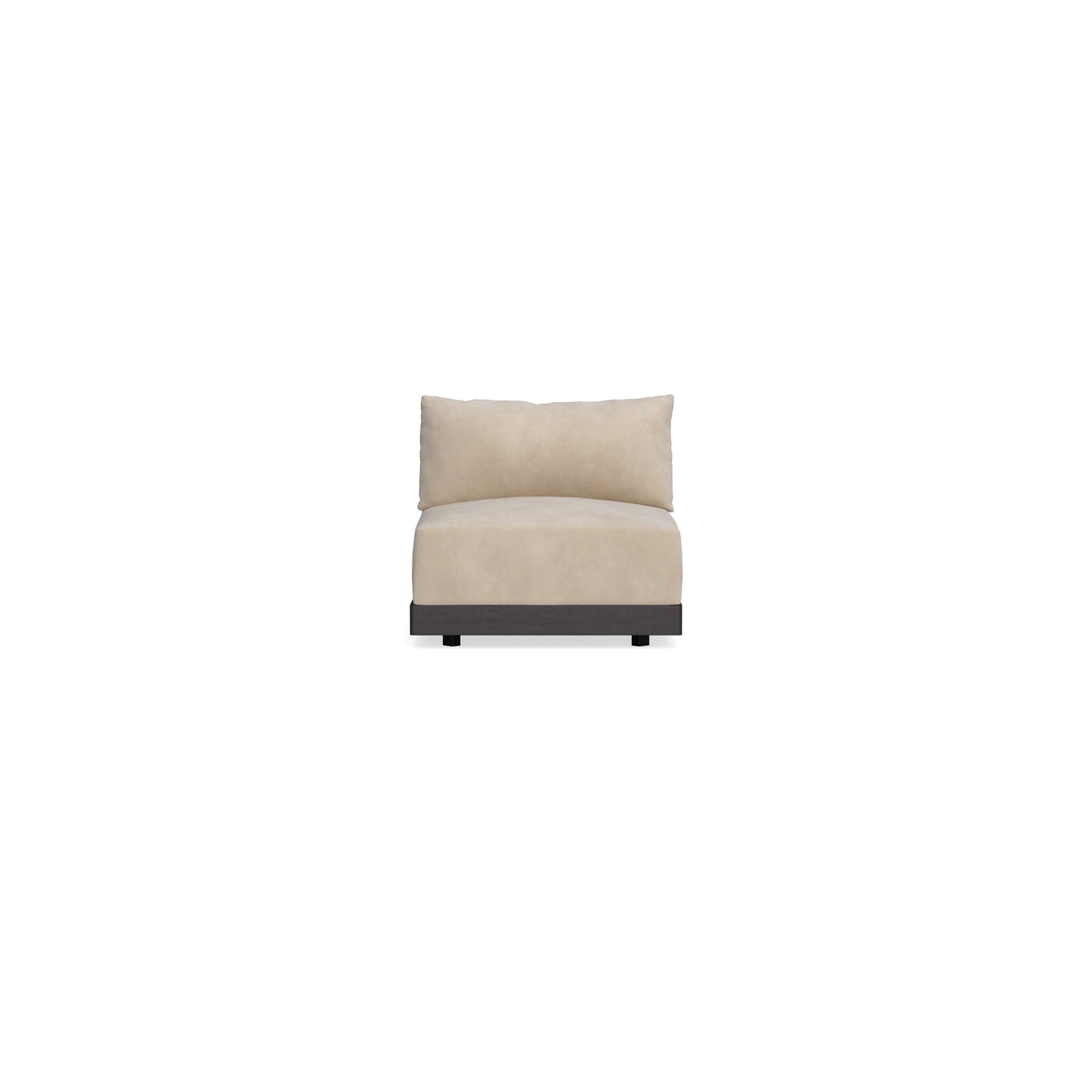 Modular Bondi Black Armless Chair in Oyster | Memory Foam Blend