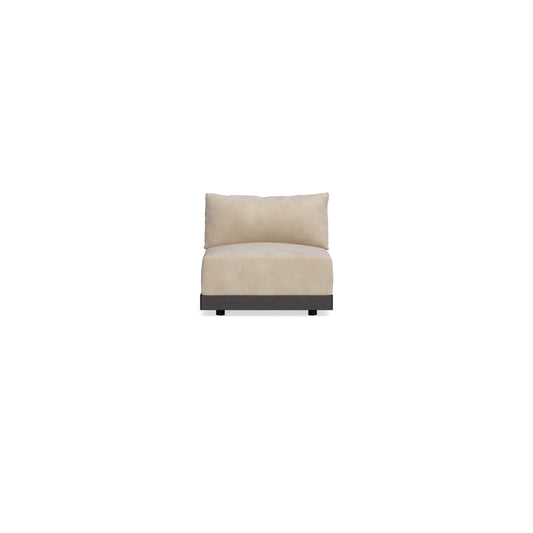 Modular Bondi Black Armless Chair in Oyster | Memory Foam Blend