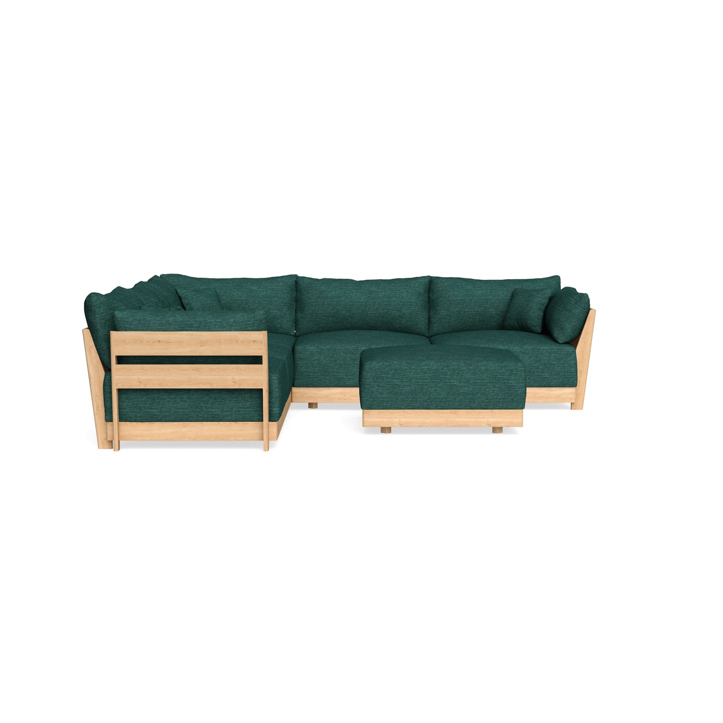 Slipcover Only - Modular Bondi 5-Seater Corner Sectional + Ottoman in Forest Green