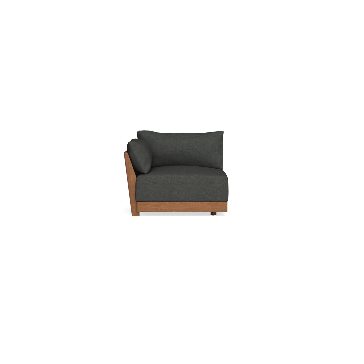 Modular Bondi Espresso End Chair in Raven Gray | Memory Foam Blend