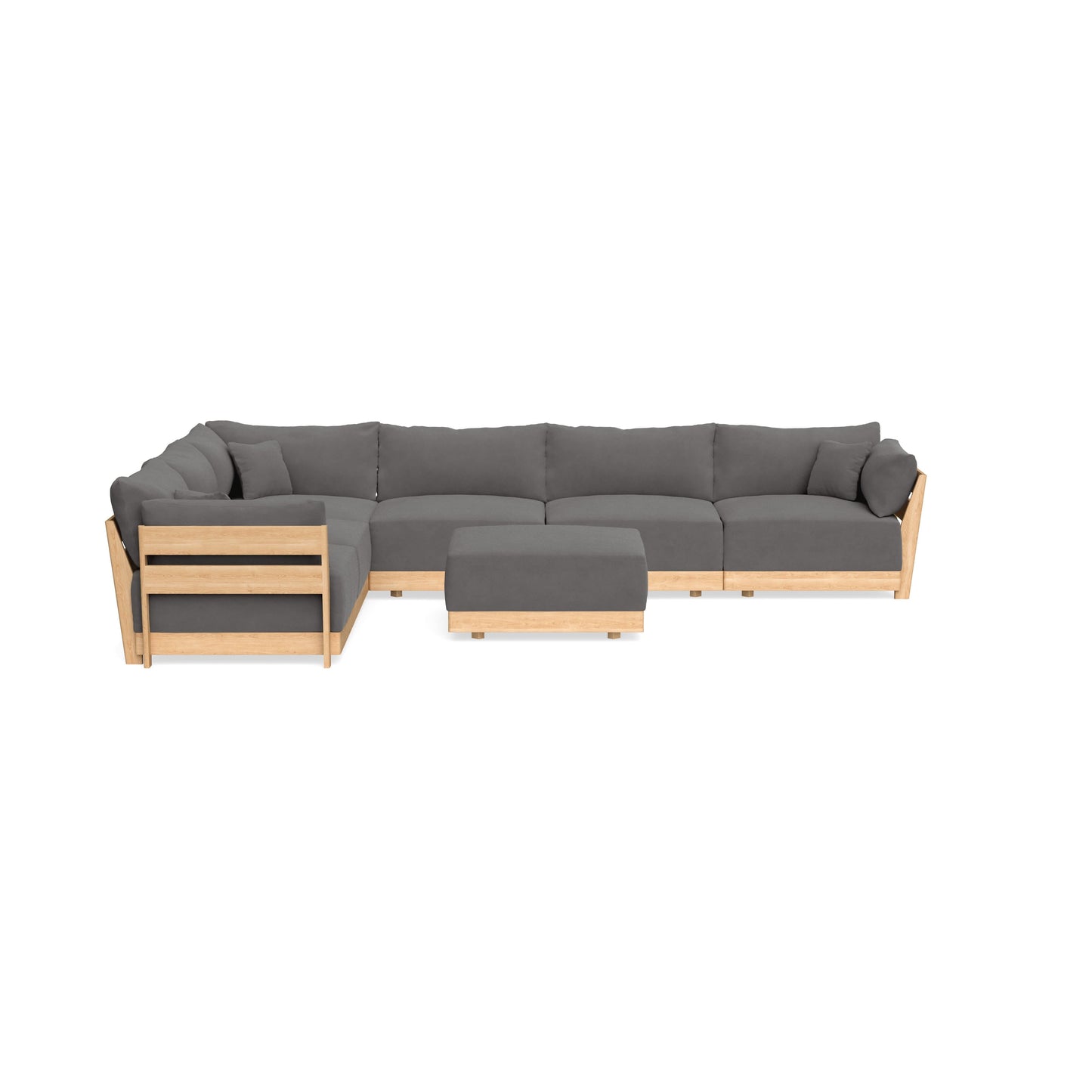 Slipcover Only - Modular Bondi 6-Seater Corner Sectional + Ottoman in Burnt Ember