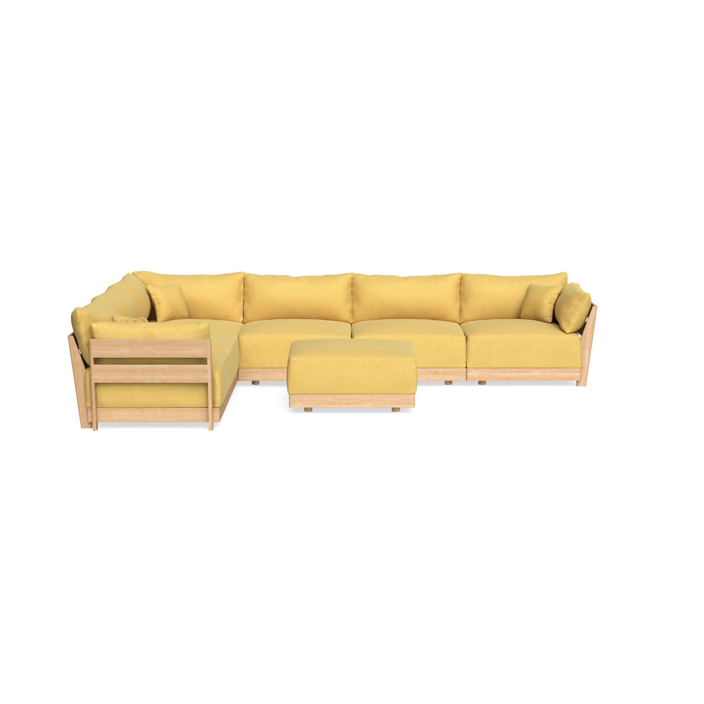 Slipcover Only - Modular Bondi 6-Seater Corner Sectional + Ottoman in Goldenrod