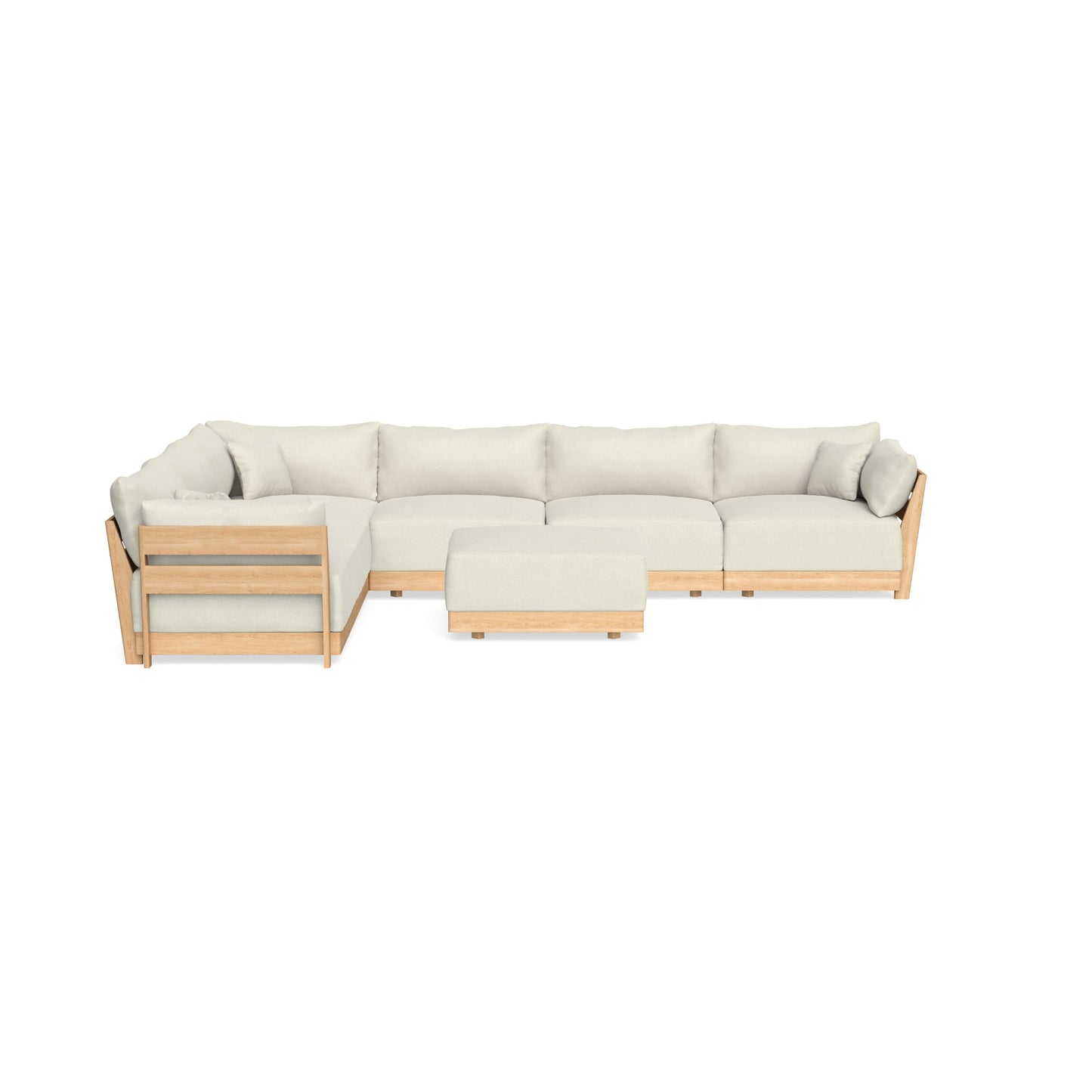 Slipcover Only - Modular Bondi 6-Seater Corner Sectional + Ottoman in Eggshell