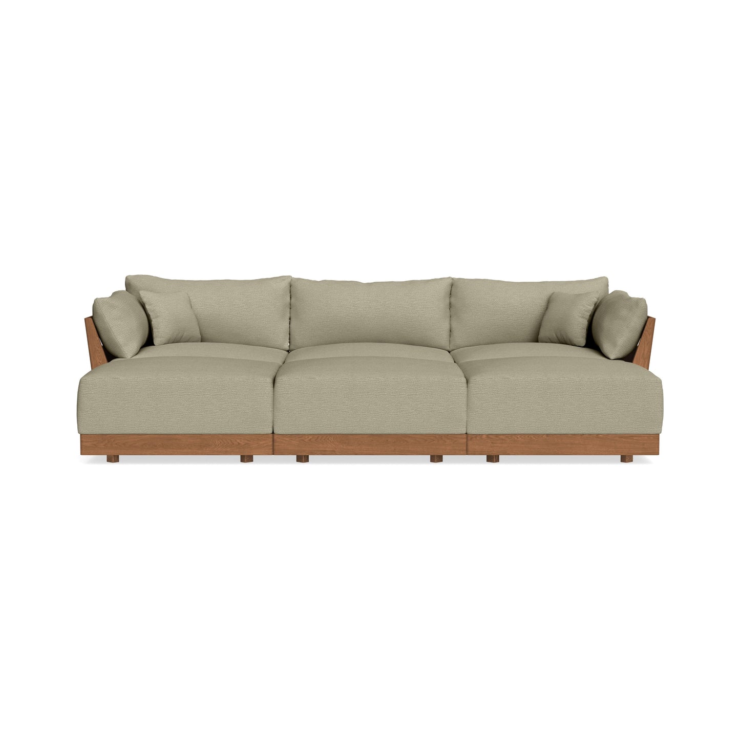 Modular Bondi Espresso 3-Seater Daybed Sofa Sectional in Cappuccino | Memory Foam Blend