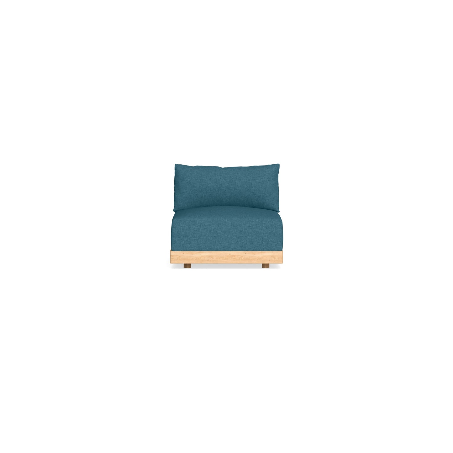 Modular Bondi Latte Armless Chair in Aegean Blue | Memory Foam Blend