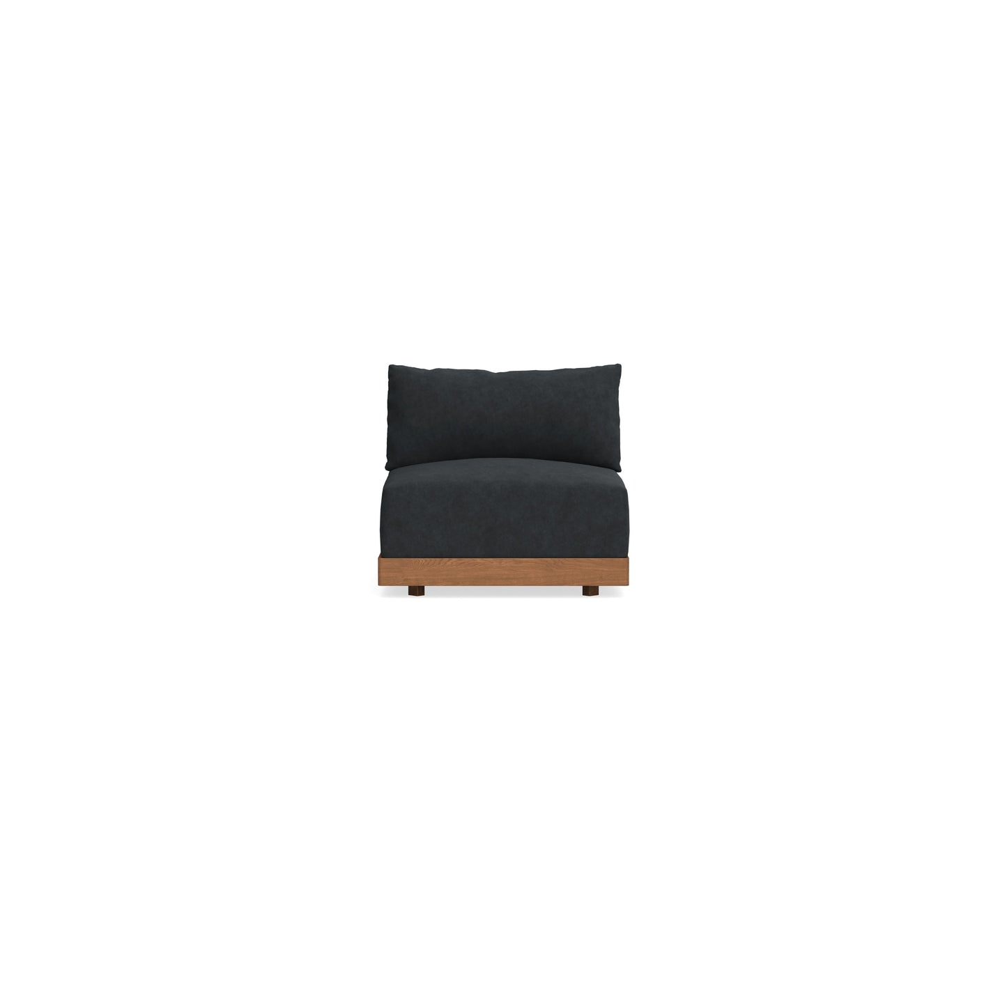 Modular Bondi Espresso Armless Chair in Coal | Memory Foam Blend