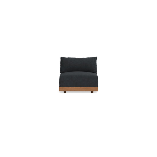 Modular Bondi Espresso Armless Chair in Coal | Memory Foam Blend