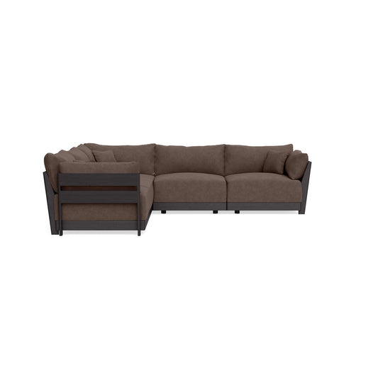Modular Bondi Black 5-Seater Corner Sectional in Chocolate | Memory Foam Blend